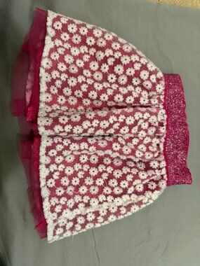 The Children’s Place Girls Pink Floral Lace Tulle Skirt Size 4 SKU055